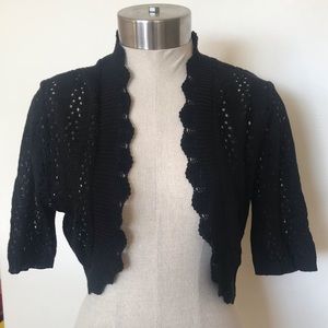 Black Crochet Bolero